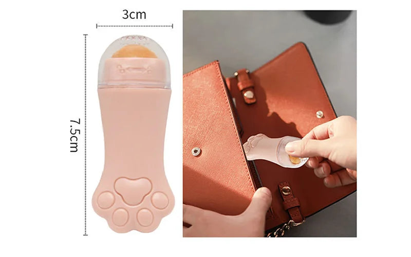 Cat Paw Face Oil Absorbing Roller  Volcanic Stone Blemish Remover Facial Shiny Changing Pores Oil Removal Massage Artifact Tools