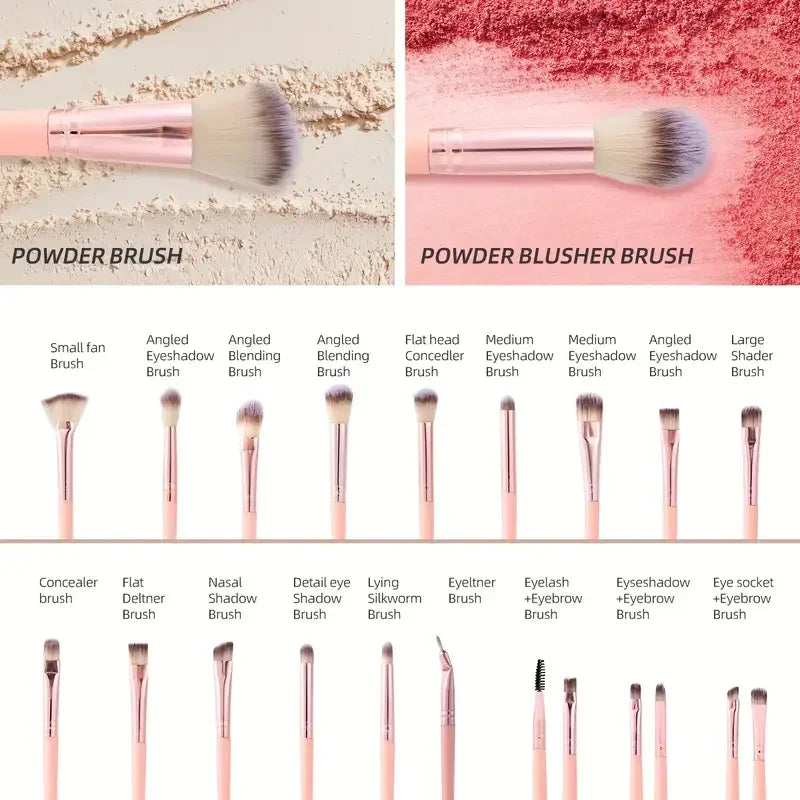20/40 Pink Makeup kit Complete Makeup Brush Set, Big set includes Soft Brushes, Beauty Blender, Birthday Christmas New Year gift