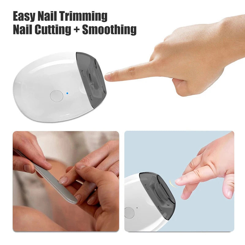 Electric Nail Clippers With Light Automatic Manicure Trimmer Adult Baby Fingernail Toe Scissors Pedicure Polishing Nails Cutter