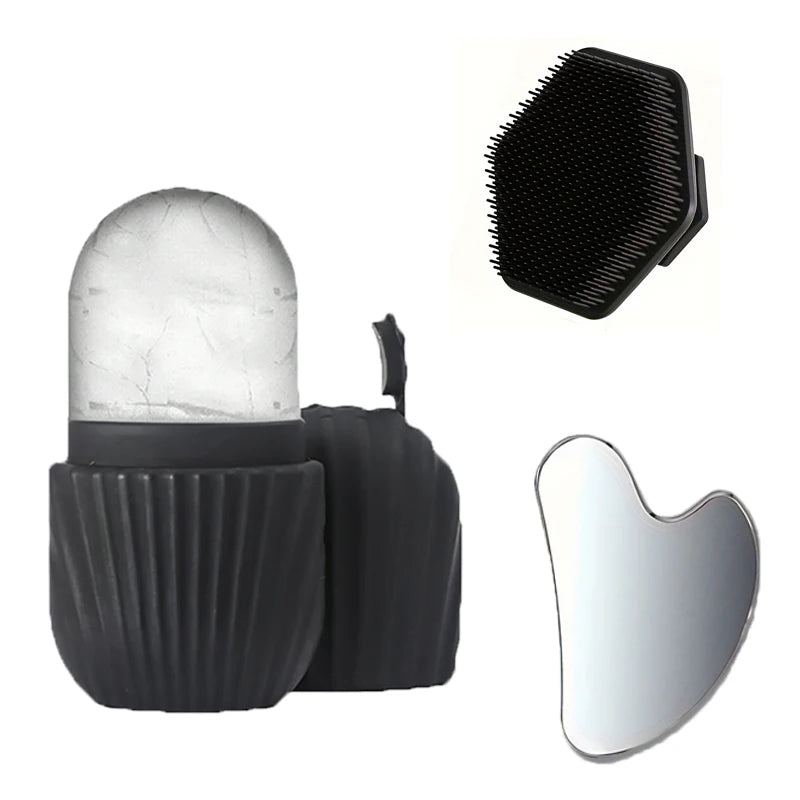 1/2/3pcs Ice Face Roller Facial Skincare Ice Roller Set,Facial Roller GuaSha FaceTool Set,Face Massage Roller Lifting Contouring