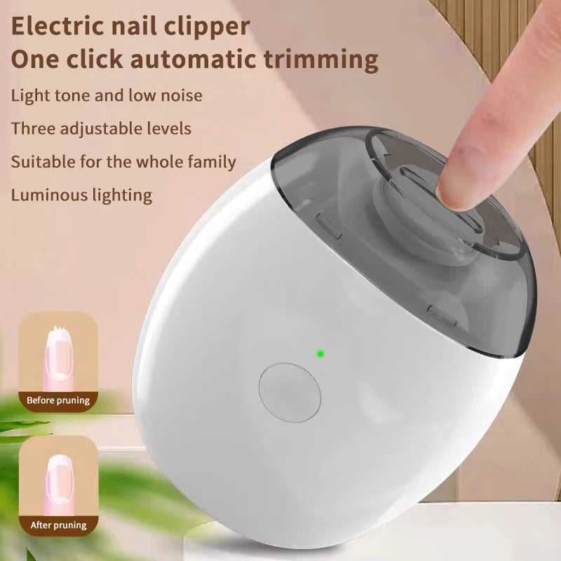 Electric Nail Clippers With Light Automatic Manicure Trimmer Adult Baby Fingernail Toe Scissors Pedicure Polishing Nails Cutter