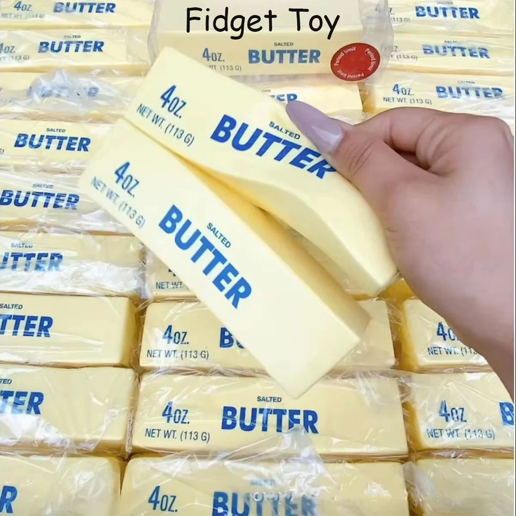 Butter Stick Squishy Fidget Toys Elastic Cheese Stick Funny Squeeze Prank Toy Stress Anxiety Relief Game