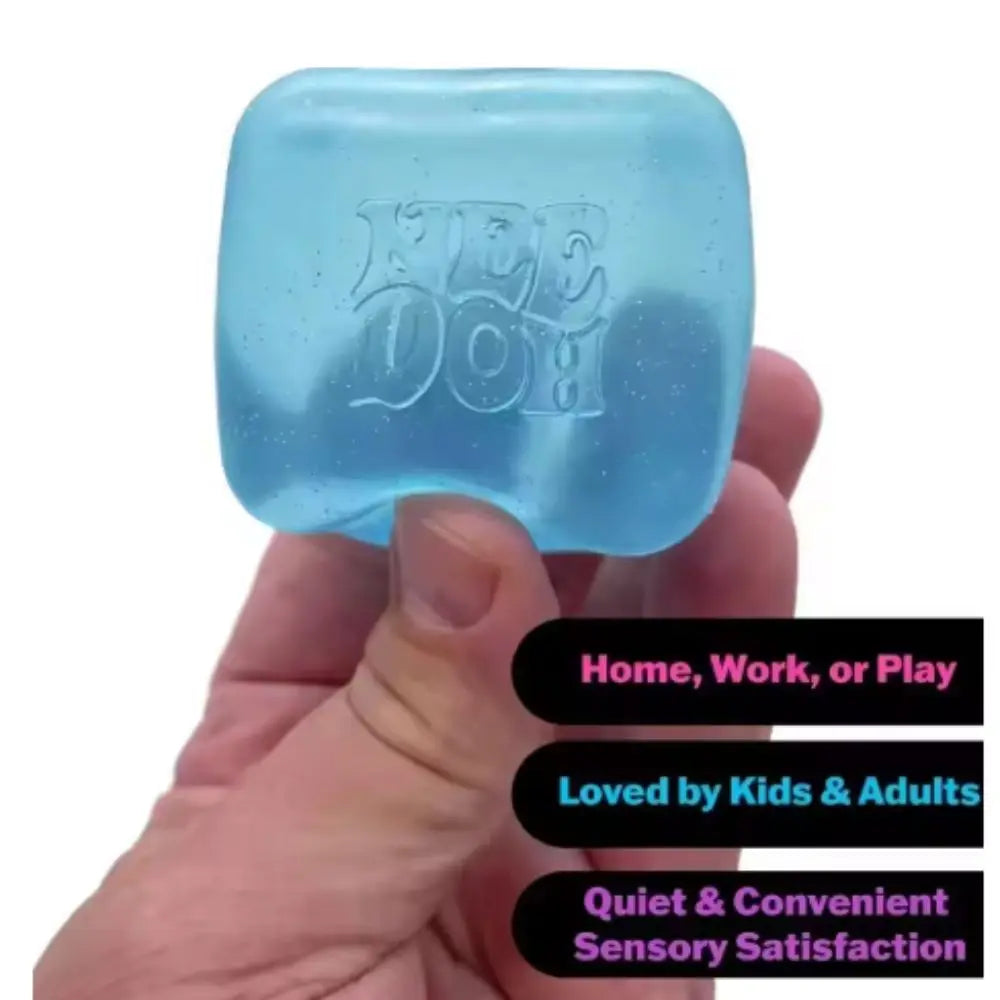 Schylling Needoh Nice Cube -Stress Relief Squishy Toy, Sensory Toy, Cube Squeeze Ball, Vent Toy, Kids Gift, Red Purple Blue, Sn