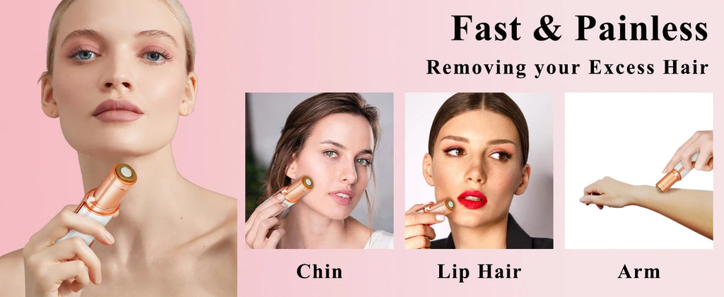 Finishing Touch Hair Remover Electric Razor for Women with LED Light Instant and Painless Portable Lipstick Hair Removal Tools