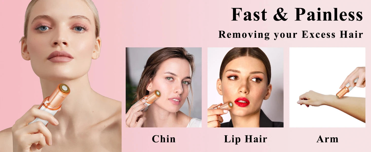 Finishing Touch Hair Remover Electric Razor for Women with LED Light Instant and Painless Portable Lipstick Hair Removal Tools