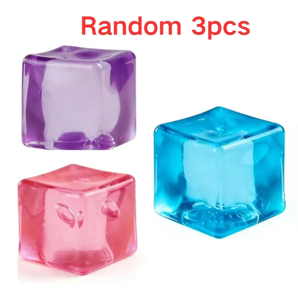 Schylling Needoh Nice Cube -Stress Relief Squishy Toy, Sensory Toy, Cube Squeeze Ball, Vent Toy, Kids Gift, Red Purple Blue, Sn